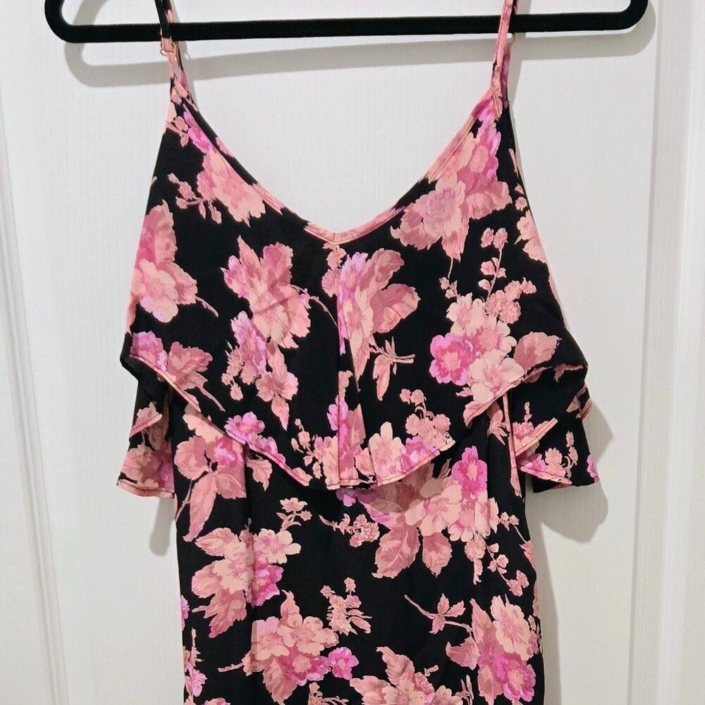 Flynn Skye maxi dress - Size M - Black with pink floral